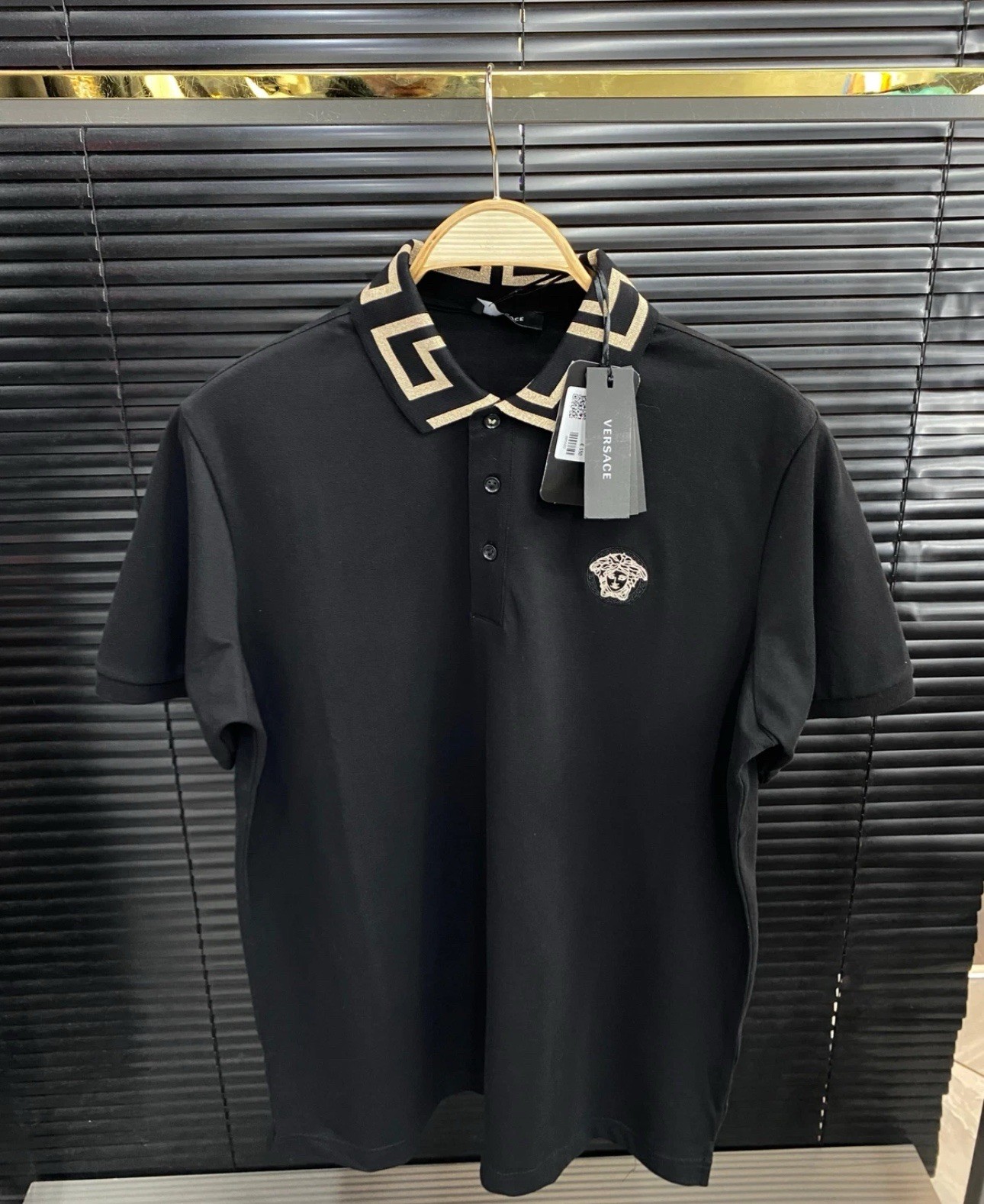 Mens Versace Black Polo, Large