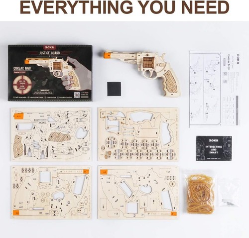 Hands-On 3D Wooden Puzzle Kit with Mechanical Toy & Rubber Band Shooting Targets - Picture 8 of 8