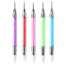 5 St&uuml;ck Silikonpinsel, Dotting Tools, Doppel K&ouml;pfe Manik&uuml;re Werkzeug, Silikon Mo