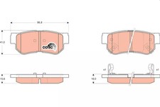 Jeu de plaquettes de frein arrière TRW GDB3284 HYUNDAI TUCSON (JM)