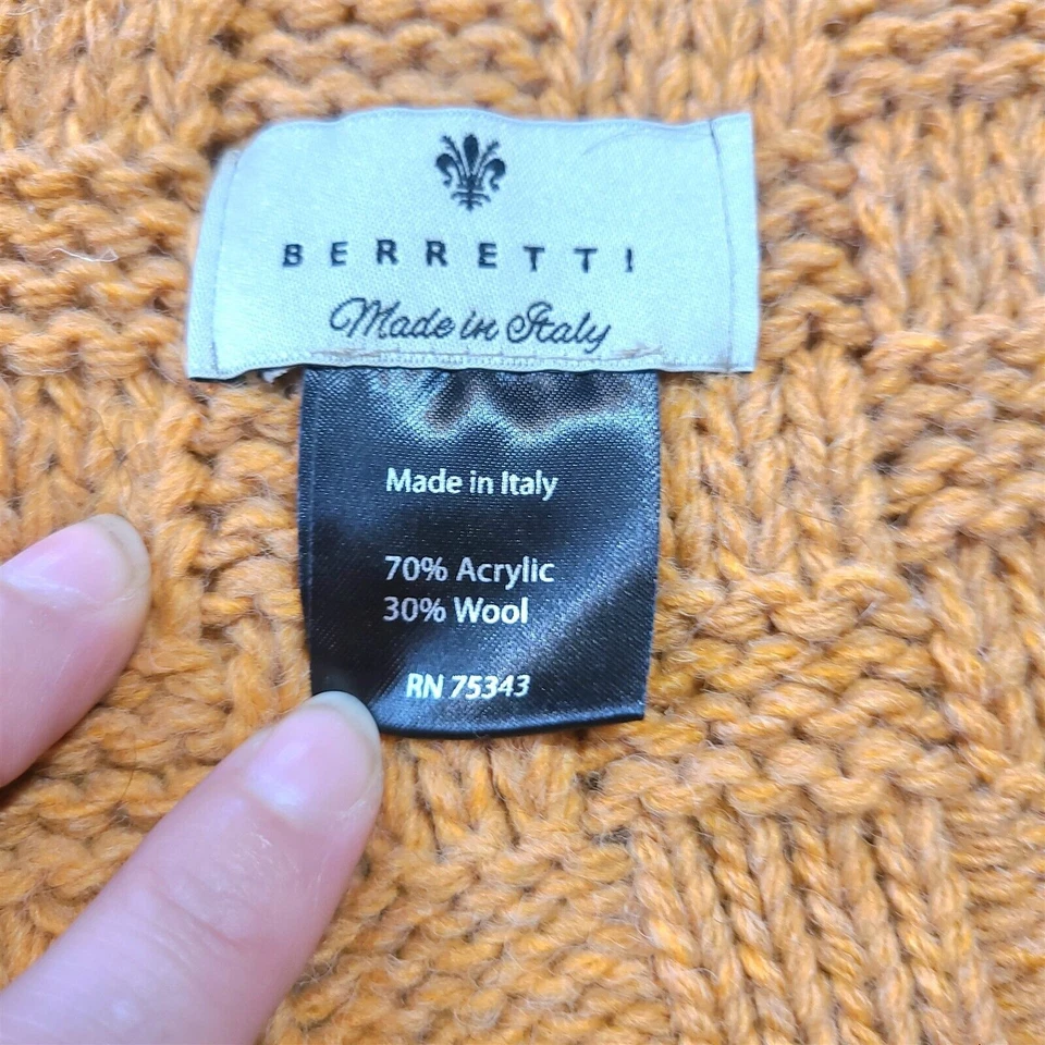 Manta Berretti Hecha en Italia Naranja Mezcla de Lana Acrílica 52.5 pulgadas X 4FT Foto 2 de 3