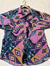 Vintage Wrangler Cowboy Cut Geometric Aztec Shirt 16-36 X Long Tails