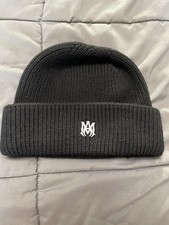 AMIRI Logo Virgin Wool Black Beanie