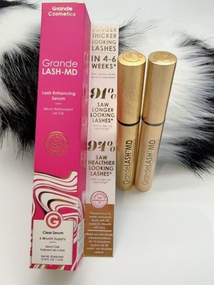 2Bottle Grande LASH-MD Lash Enhancing Serum (4ML+4ML) 12 Month Supply Sealed