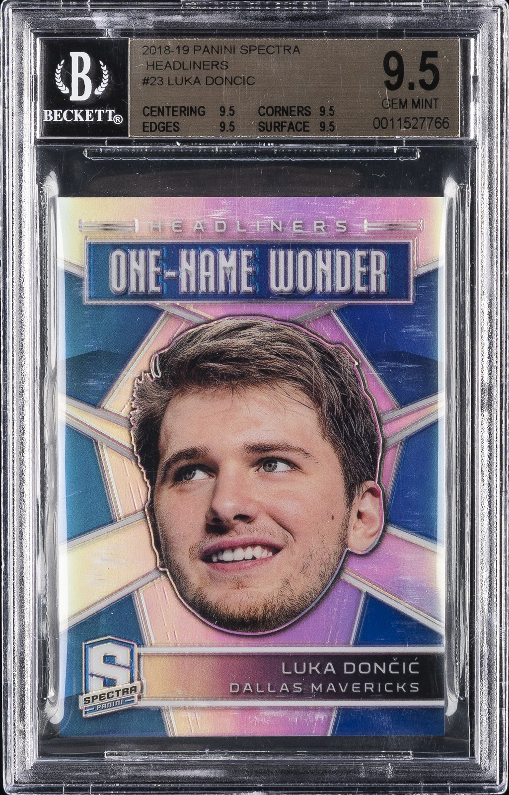 2018-19 PANINI SPECTRA HEADLINERS #23 LUKA DONCIC BGS 9.5