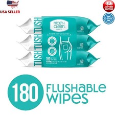 Plant-Based Flushable Wet Wipes 3 Flip-Top Packs 180 Total Wipes