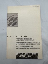 Super Nintendo Precaution SNS-USA/CAN-2 INSERT ONLY Authentic Nintendo
