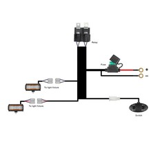 ⁺DC12V High Low Beam Wiring Harness Kit 40A 16AWG Core Cable Double Color Wire