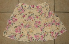 BLUE RAIN Girls Sz 10 Yellow Floral Smocked Waist Lined Tiered Boho Skirt NEW