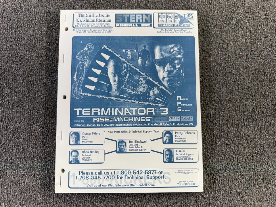 Stern Terminator 3 Pinball Machine Game Manual Schematics ORIGINAL NOS - Image 3 of 4
