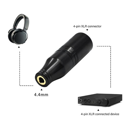 4Pin 4P Male To 4.4mm Female Balanced Adapter Gold Plated Converter Black - Picture 6 of 8