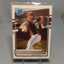 Panini 2020 Donruss Optic Andres Munoz #82 San Diego Padres Rated Rookie Card. rookie card picture