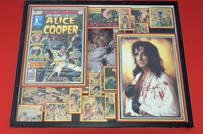 Alice Cooper One-of-a-Kind Autographed 3D Marvel Comic Shadowbox Display