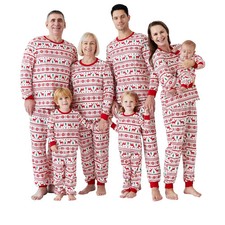 PATPAT Christmas Family Matching Pajamas Sets Long-sleeve Allover Reindeer and