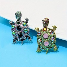 Delicate Little Turtle Brooches Shiny Boutique Cute Animal Pins Accessories