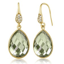13.00 Cttw Green Prasiolite Amethyst Teardrop...