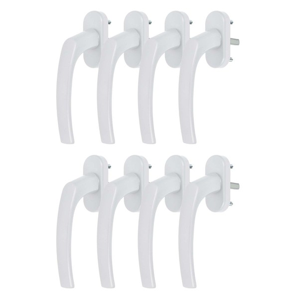 8 X Alu Fenstergriff In Weiß Ral 9016 - StiftläNge 45Mm-image