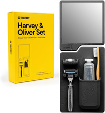 Tooletries - the Harvey &amp; Oliver Set - Toothbrush &amp; Razor Holder and Fog Resi...