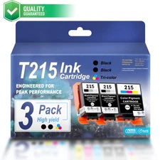 T215 Ink 3PK BK/Tricolor with chip Compatible for Workforce WF-110 WF-100EC-C110