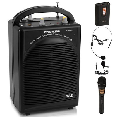 Portable PA System With Wireless Microphone Bluetooth Rechargeable Battery 80W