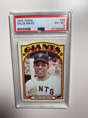 Topps 1972 Topps Willie Mays #49 PSA 6 EX-MT Graded San Francisco Giants