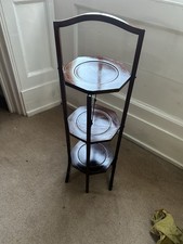Edwardian wooden cake stand posibly mahogany folding cake stand antique 