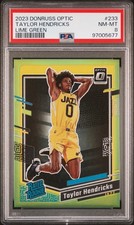 2023 PANINI DONRUSS OPTIC LIME GREEN #233 TAYLOR HENDRICKS 127/149 PSA 8