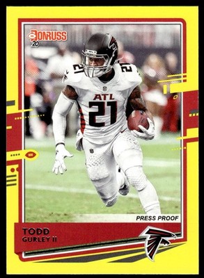2020 Donruss Press Proof Yellow Todd Gurley II #30 Atlanta Falcons