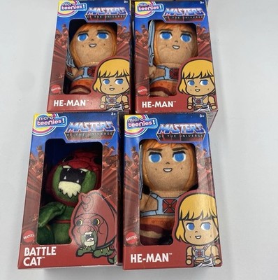 4 MOTU Micro Teenies 3 He-Man / 1 Battle Cat Masters Of The Universe Toy Plushie
