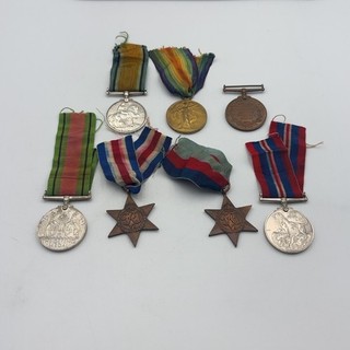 WW1 Named Medal Trio W Ellingham Camb R 325989 Plus WW2 Medals x4