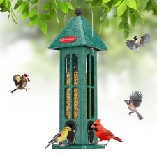 Rainproof Bird Feeder for Outdoor Hanging, 3 lbs Large Recycled Plastic Wild ...
