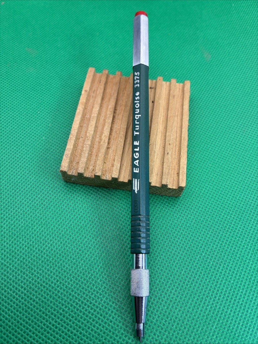 VTG EAGLE Turquoise 3375 Aluminum PLASTIC Drafting Pencil Green