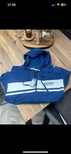 Image of Blue Hugo Boss Zipper Hoody - Brand New With Tags