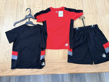 Body Glove Boy's 3 piece Athletic Shorts T Shirt Set Youth Size 6 Black Red
