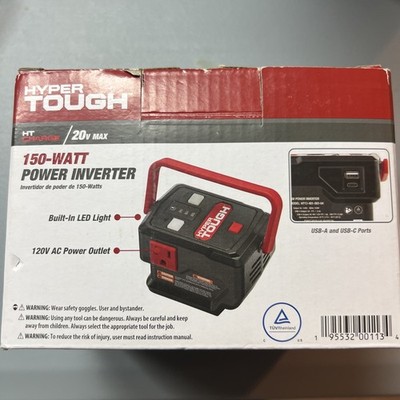 Hyper Tough 150-Watt Power Inverter 20V Max USB AC Port LED Light New Sealed