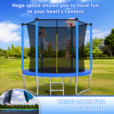 8FT Kids Trampoline with Safety Net Indoor Outdoor Playset 880lbs Free Shipping