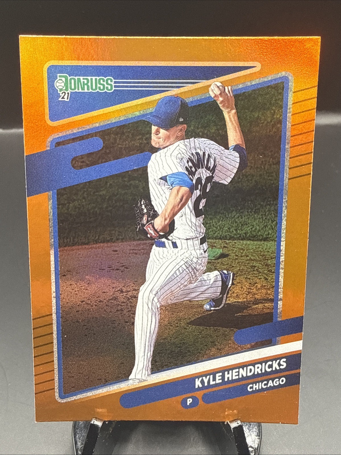 2021 Donruss Holo Orange #87 Kyle Hendricks Baseball Card Chicago Cubs