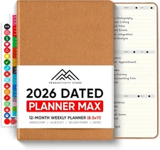 Dated, 2026 Planner, 8.5" X 11" - the Productivity Planner to Achieve Your 2026