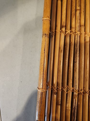 Bamboo Serving Tray Pencil Rattan Tiki W/ Handles MCM Vintage 21”x 16”x2” - Picture 6 of 7