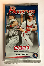 MLB BASEBALL-2021 Topps Bowman-One 10 Card Pack (Base/Chrome)-NEW/SEALED-Auto??