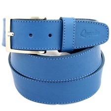 Cintura Uomo vera Pelle Blu Royal Cinta Donna in Cuoio Sportiva Casual di da 4cm