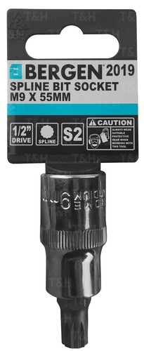 BERGEN-Spline-Socket-M9mm-1-2-034-Drive-55mm-9mm-Spline-Key-Single-Socket