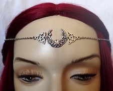 Moon Goddess Silver Crown Circlet Headpiece Headdress Gothic Celtic Jewelry
