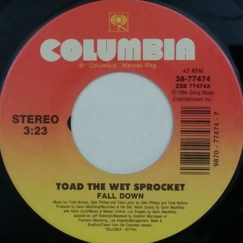 TOAD THE WET SPROCKET Fall Down / All Right 3877474 7" 45rpm Vinyl VG++ 1994 - Imagen 2 de 3