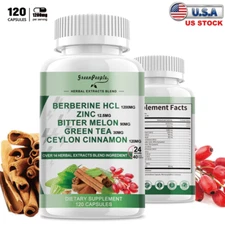 1200mg Berberine HCL Extract Capsules Healthy Cholesterol Anti-inflammatory