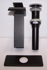 BATHLAVISH Matte Black 7.4" Single Hole Bathroom Waterfall Faucet BLACK