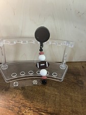badge holder football brown and white beads
