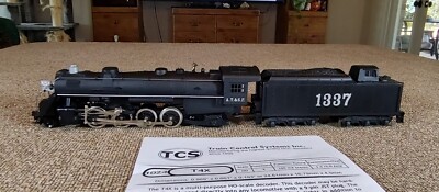 Mantua 2-8-2 AT&SF, upgraded, power drive, DCC or DC, lighted doghouse, tcs t4x