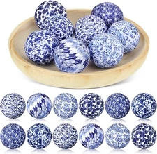Porcelain Blue and White Decorative Balls Chinoiserie Balls for Centerpiece 