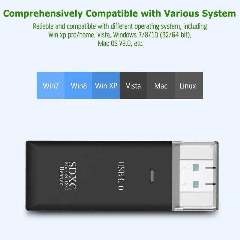 Leitor de cartão SD USB 3.0 para PC cartão micro SD para adaptador USB para câmera lote de memória - Imagem 4 de 4